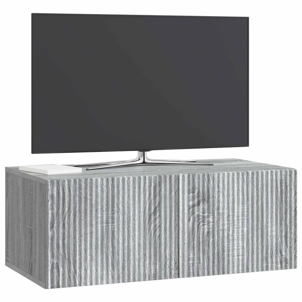 vidaXL Wandbeugel TV-kast 78,5 x 41 x 30 cm Grijs sonoma Bewerkt hout