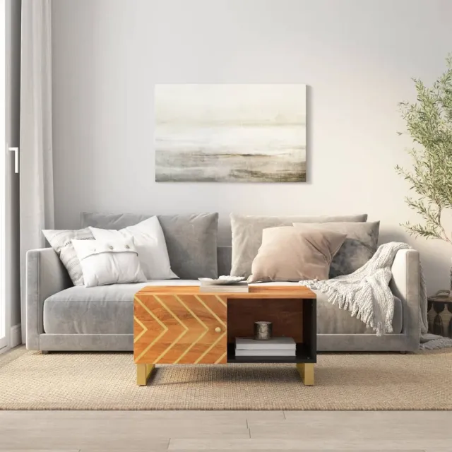 vidaXL Salontafel 80x50x40 cm massief mangohout bruin en zwart