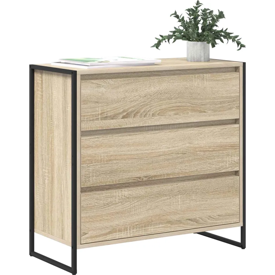vidaXL Dressoir Sonoma Eiken 79 x 36 x 75.5 cm Bewerkt hout Bruin