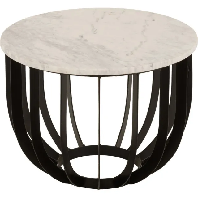 Dulaire Bijzettafel Marmer Wit Rond Ø 50 cm