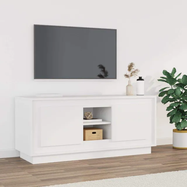 vidaXL Tv-meubel 102x35x45 cm bewerkt hout wit, foto 2