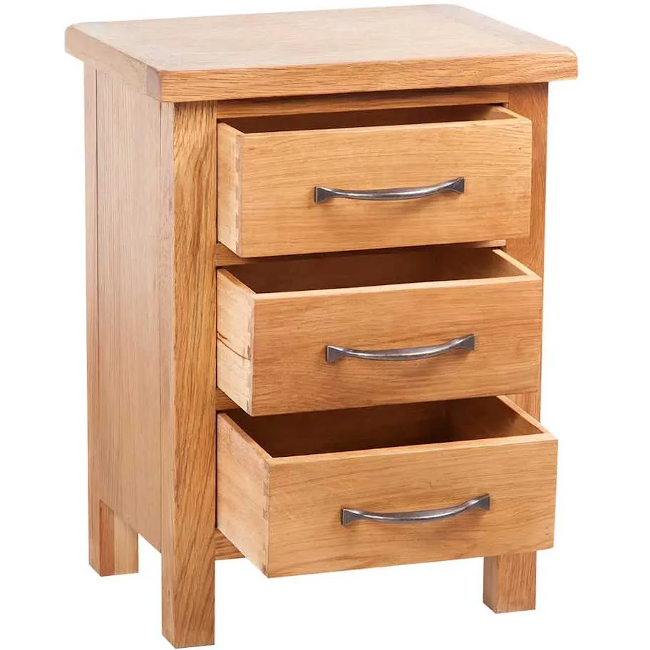 vidaXL Nachtkastje met 3 lades 40x30x54 cm massief eikenhout, foto 3