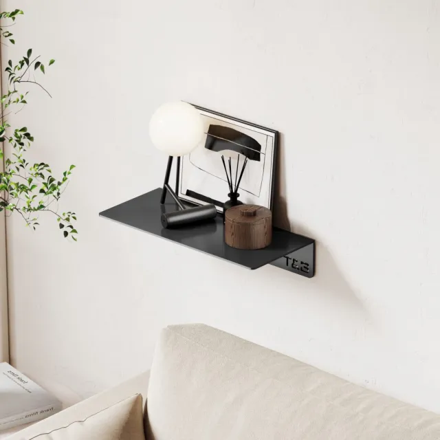 Nortiq T&B Wandplank / Planchet - mat zwart - 20 cm