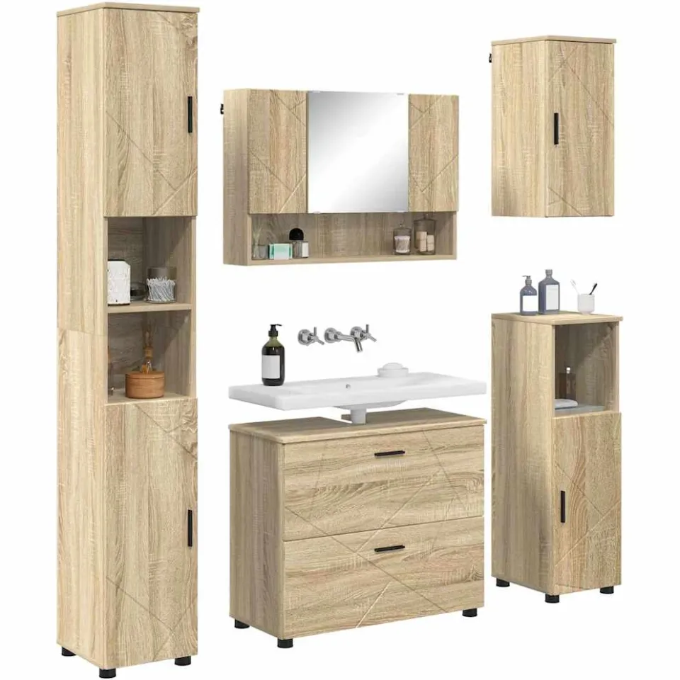vidaXL Badkamermeubelset 5 st Sonoma Eiken 35 x 30 x 192 cm, foto 2