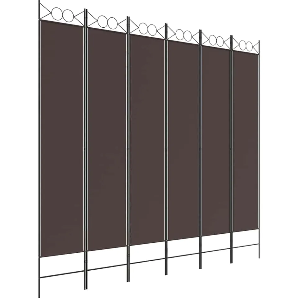 vidaXL Kamerscherm met 6 panelen 300x220 cm stof bruin, foto 3