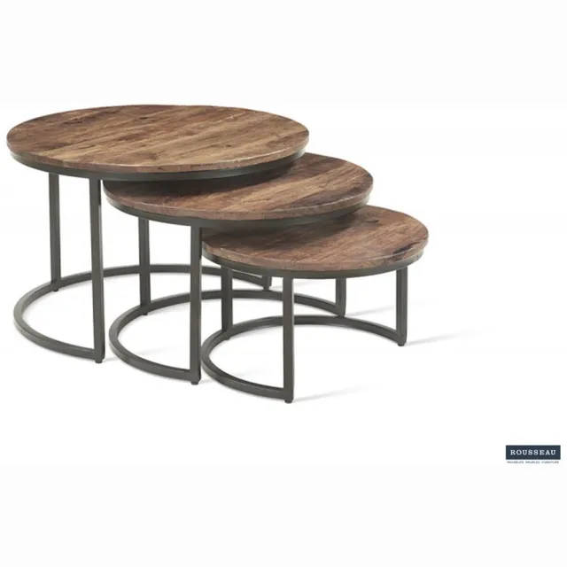Rousseau Salontafel 'Arnod' 3-delig Mango Hout Bruin