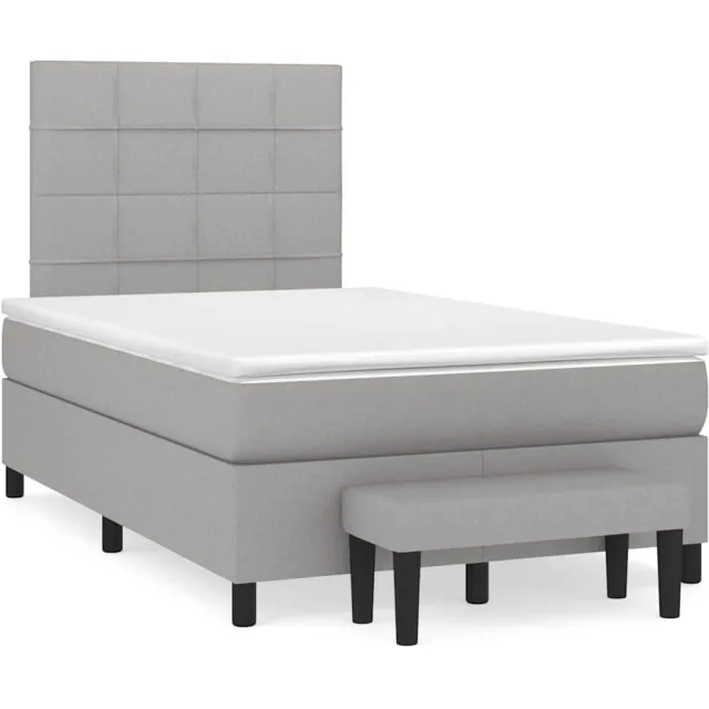 vidaXL Boxspring met matras stof lichtgrijs 120x190 cm grijs