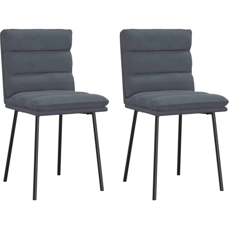vidaXL Eetkamerstoelen 2 st fluweel donkergrijs, foto 3