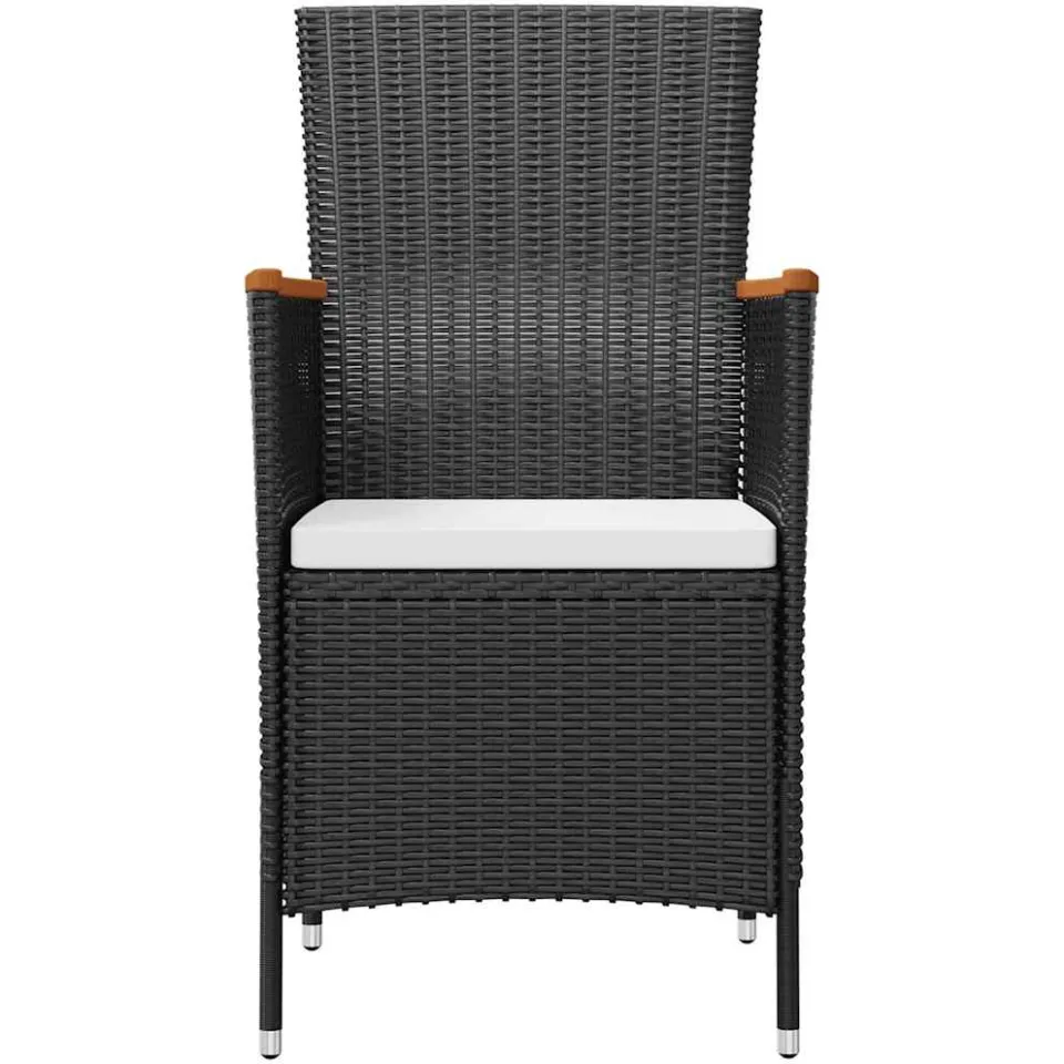 vidaXL 7-delige Tuinset met kussens poly rattan zwart, foto 4
