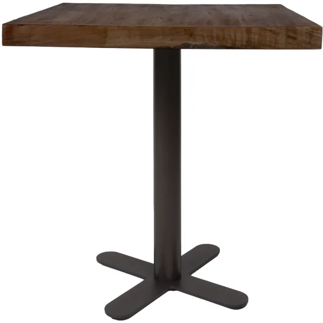 Home67 Horeca Eettafel Kruispoot - Espresso Mangohout - 70 x 70 cm Bruin