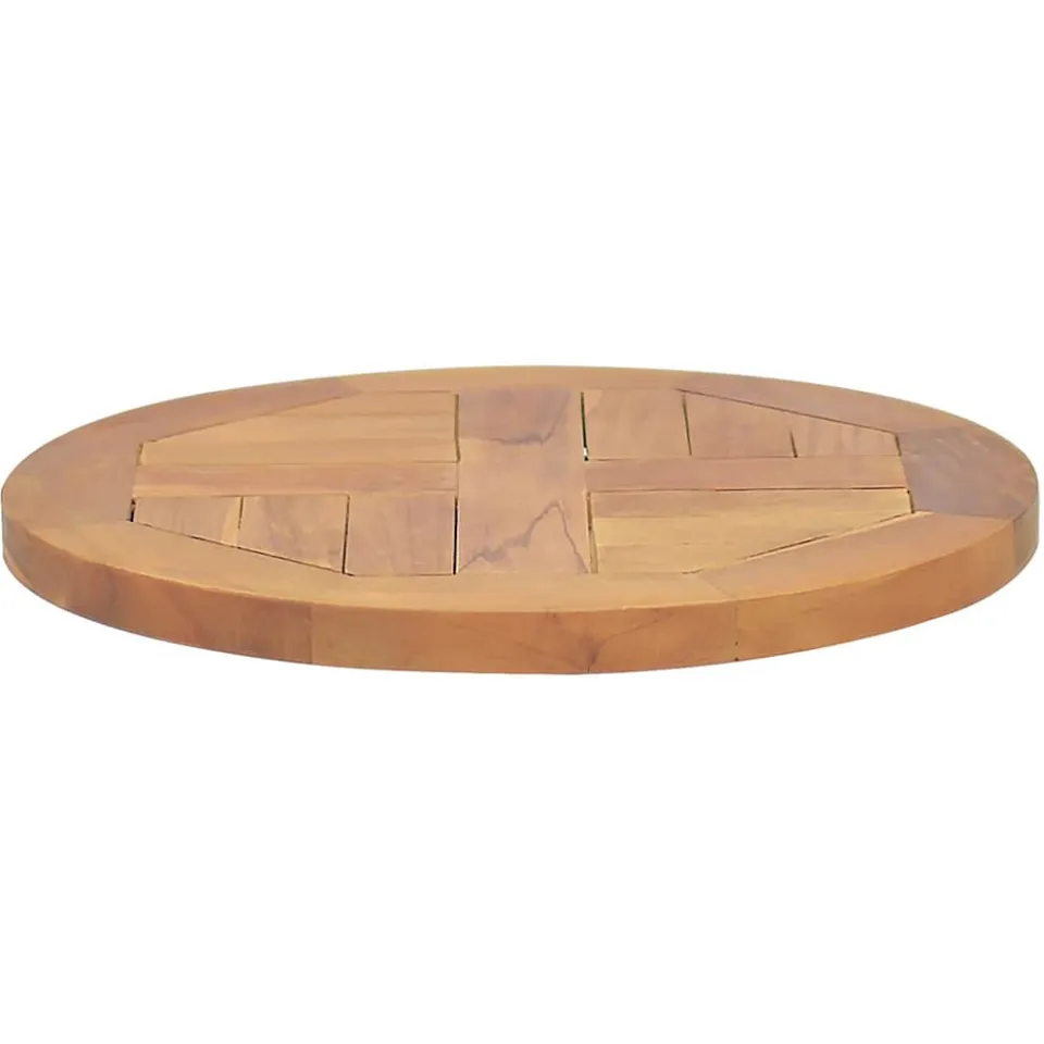 vidaXL Tafelblad rond 2,5 cm 40 cm massief teakhout Bruin