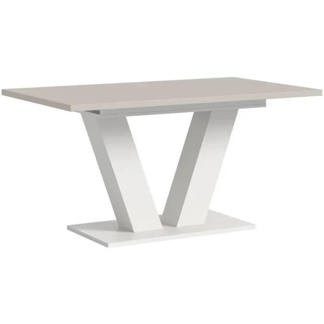 Furnilux Moderne eettafel in kasjmier en wit - Verstelbaar design met V-poot - 150 cm