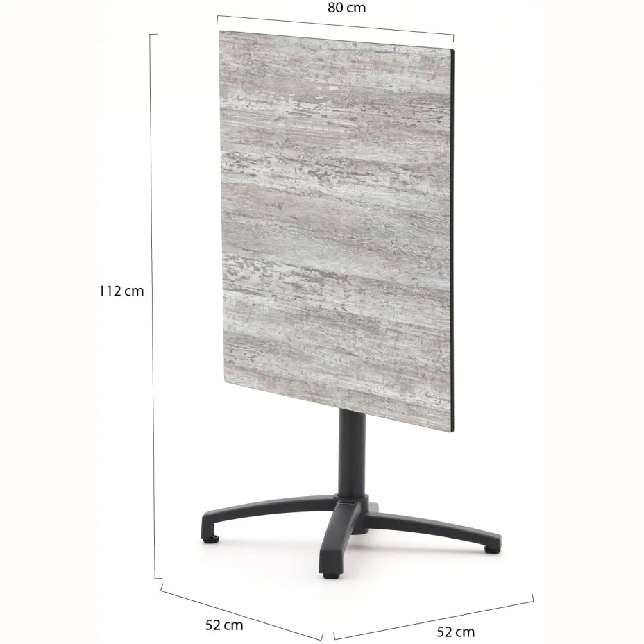 Bellagio tuinmeubelen Bellagio Canzo klaptafel 80x80x73cm grijs, foto 3