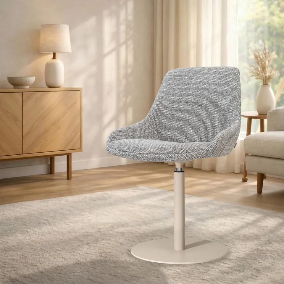 Nolon Niva-Isa draaibare tulp eetkamerstoel grijs blend - beige onderstel, foto 3