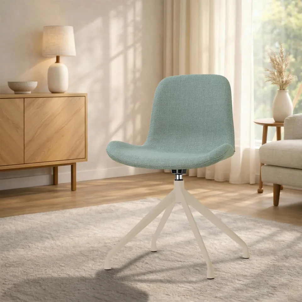 Nolon Nola-Fé draaibare eetkamerstoel saliegroen - beige onderstel, foto 3