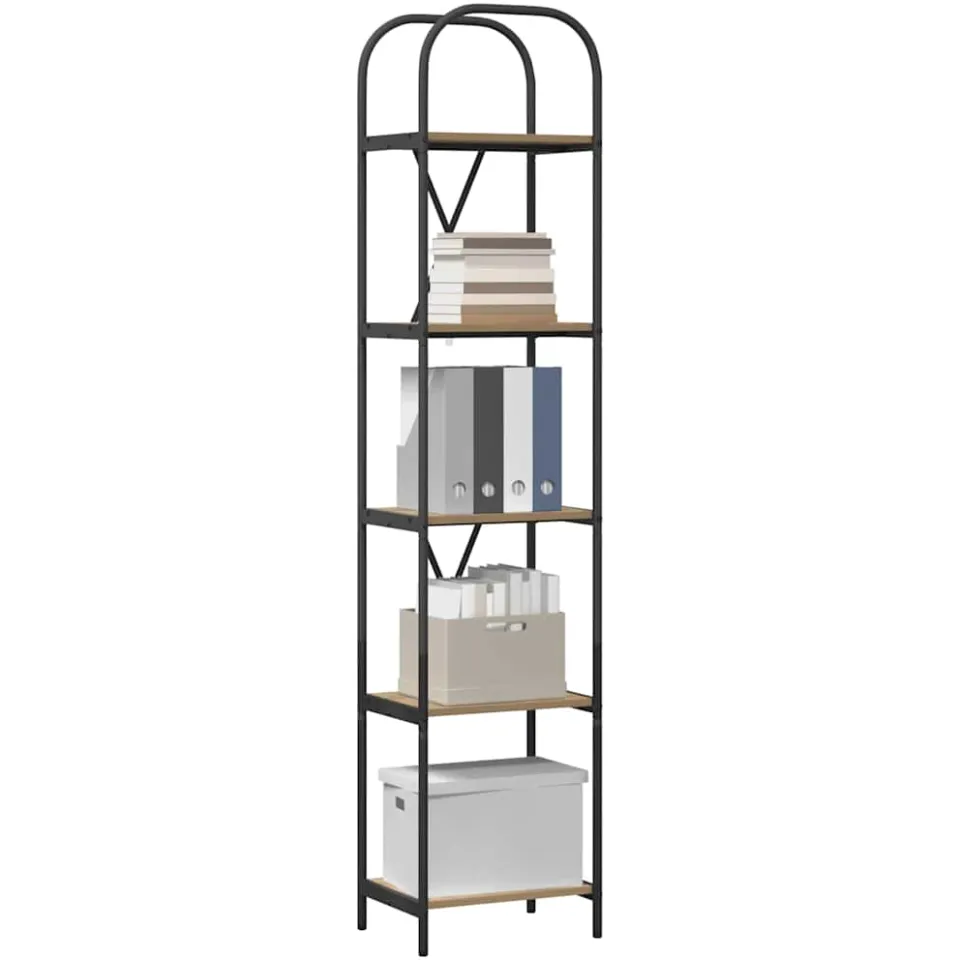 vidaXL Boekenkast 5-laags 40 x 30 x 183 cm Bewerkt hout Artisan Eiken Bruin