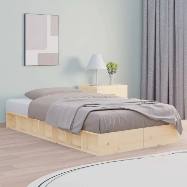 vidaXL Bedframe massief hout 100x200 cm bruin