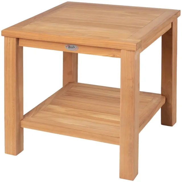 Brulo Teak -lounge - Tuintafel - 50 x 50 cm - bijzettafel - tuin_ - tafel Bruin