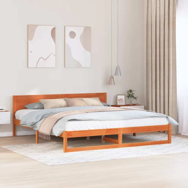 vidaXL Bedframe Wasbruin 180 x 200 cm Massief grenenhout