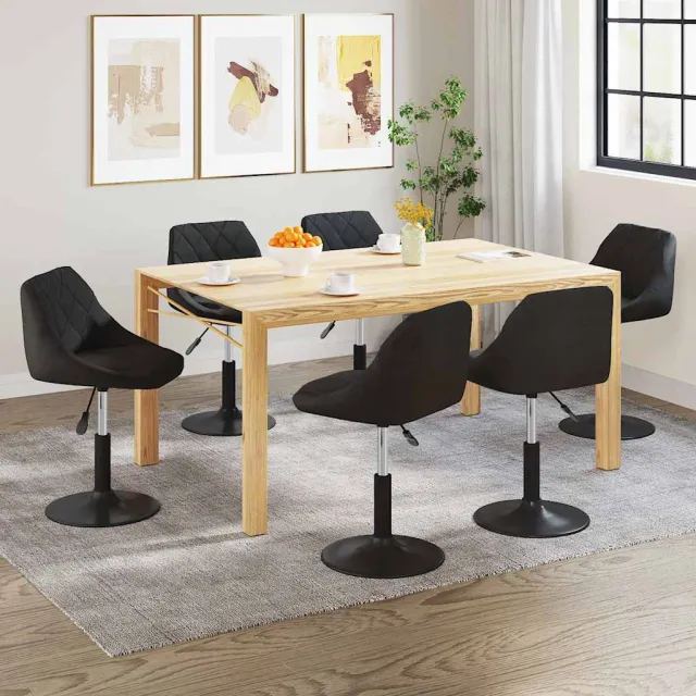 vidaXL Eetkamerstoelen 6 st draaibaar fluweel zwart, foto 2