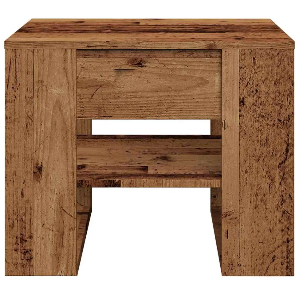 vidaXL Salontafel 55,5x55x45 cm bewerkt hout oud houtkleurig bruin, foto 4