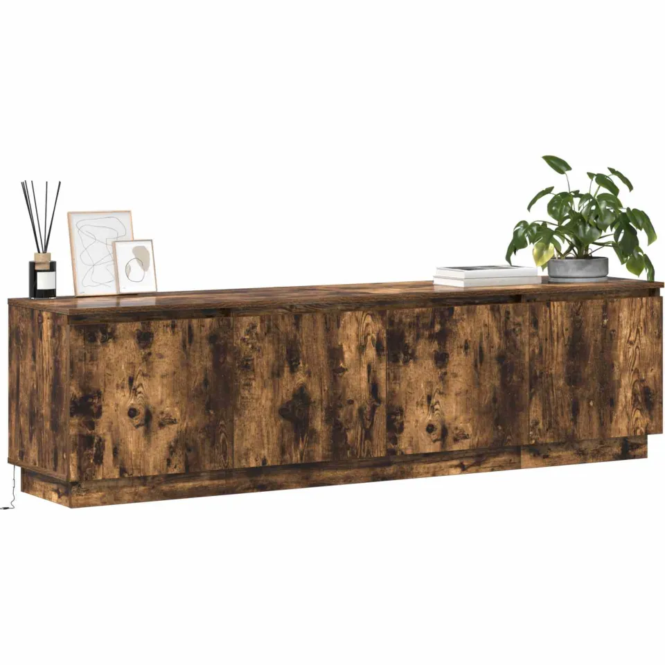 vidaXL TV-kast 180 x 38 x 49 cm Gerookt eiken Bewerkt hout Bruin