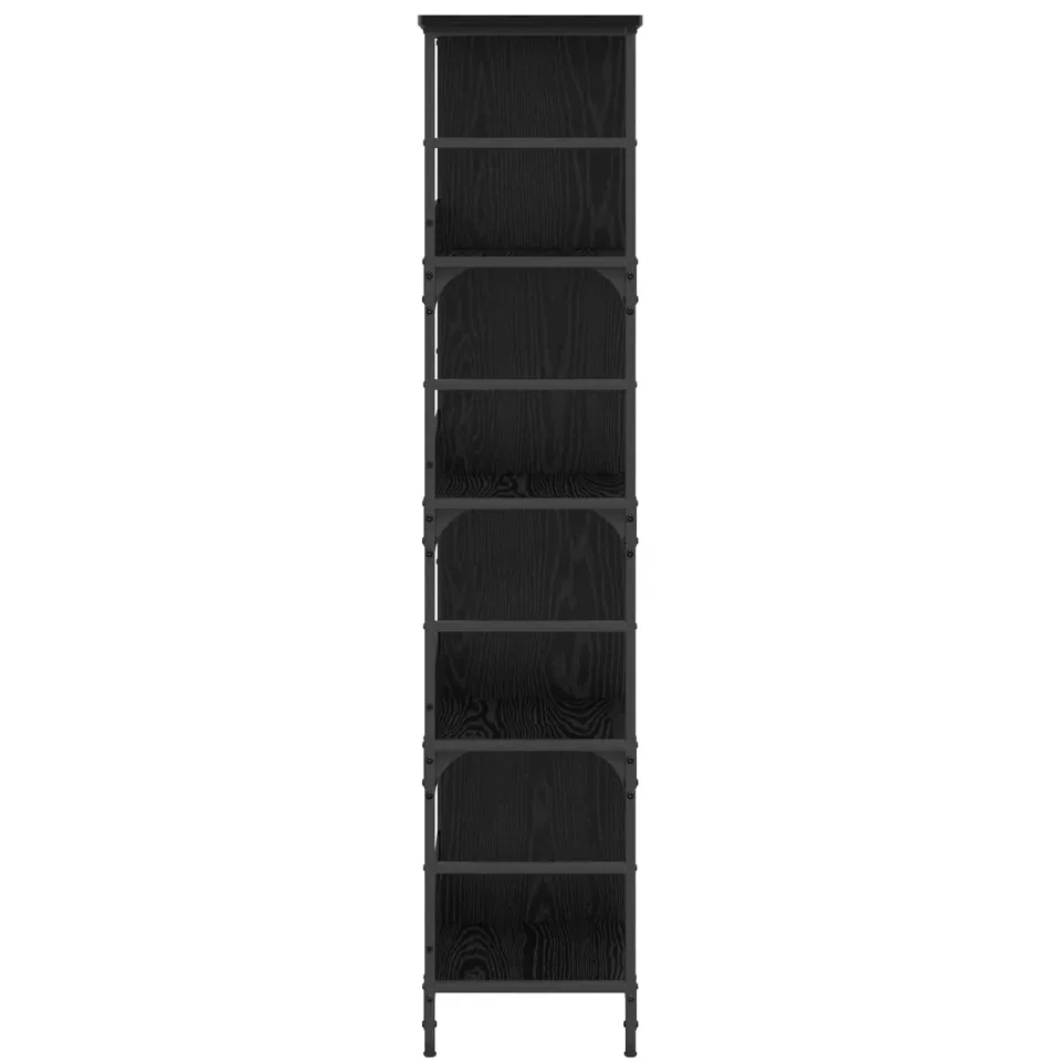 vidaXL Boekenkast 4-laags 78,5 x 33 x 153 cm metaal PB Zwart eiken, foto 3