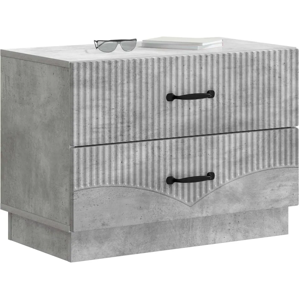 vidaXL Nachtkastje Betongrijs 62 x 34,5 x 44,5 cm Bewerkt hout