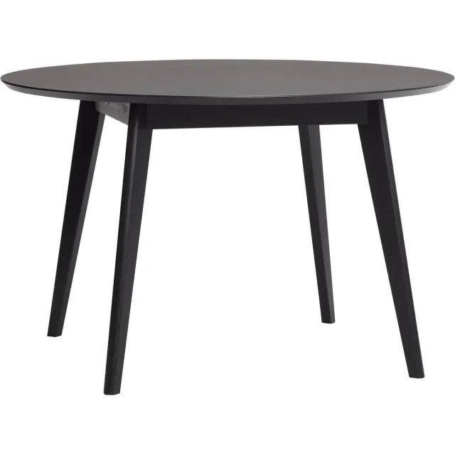 Hubsch Interior HÜBSCH INTERIOR - STAY tonde zwart eiken eettafel met nano-laminaat blad - Ø120xh76cm