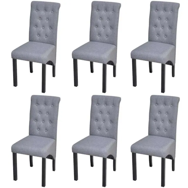 vidaXL Eetkamerstoelen 6 st stof lichtgrijs