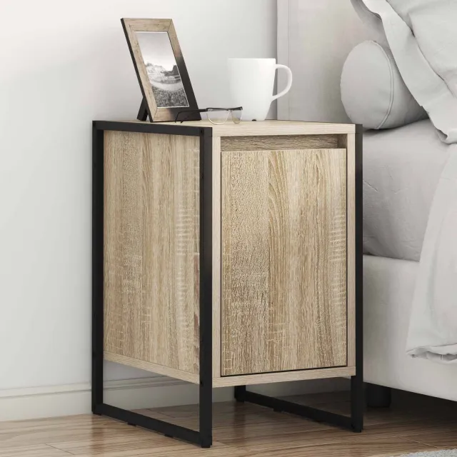 vidaXL Nachtkastje 2 st Sonoma Eiken 39,5 x 30 x 50 cm Bewerkt hout, foto 2