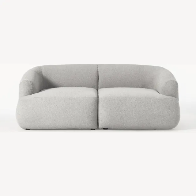 Westwing Collection Modulaire bouclé bank Sofia (2-zits) Grijs