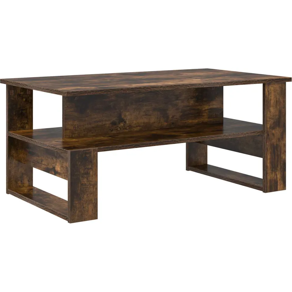 vidaXL Salontafel Gerookt eiken 90 x 50 x 40 cm Bewerkt hout, foto 3