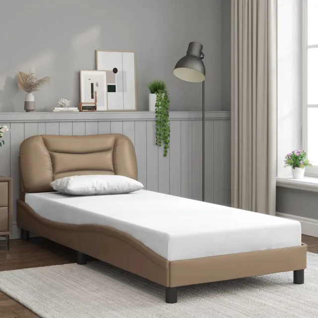 vidaXL Bedframe zonder matras "Hvar" kunstleer cappucinnokleurig 80x200 cm Bruin