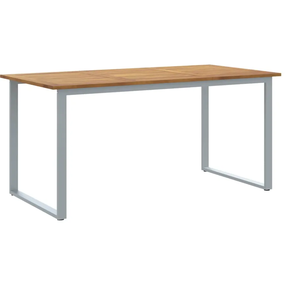 vidaXL Tuinstafel Grijs 160 x 80 x 75 cm Massief Acaciahout, foto 3