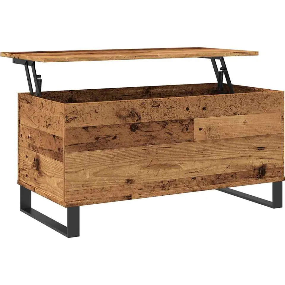 vidaXL Salontafel 90x44,5x45 cm bewerkt hout oud houtkleurig bruin, foto 3