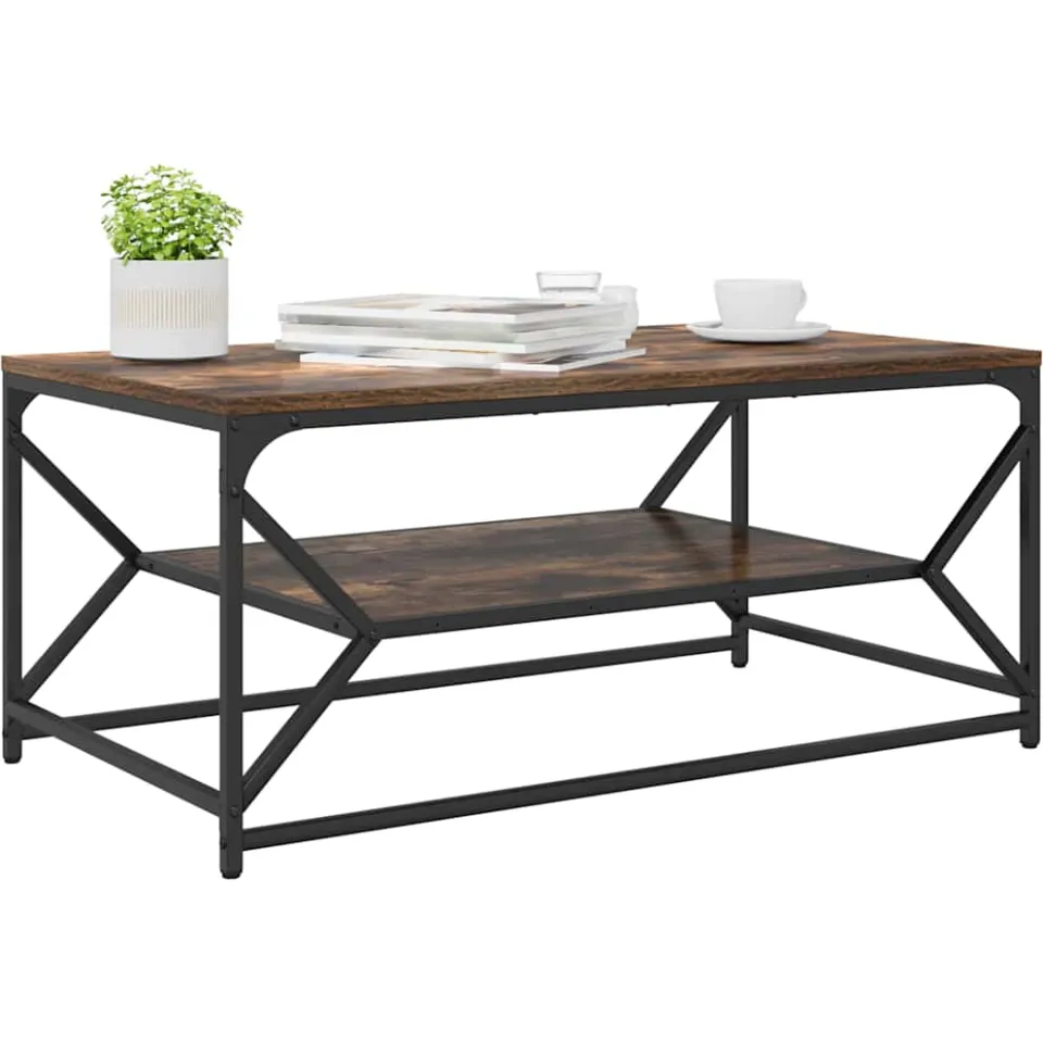 vidaXL Salontafel Gerookt eiken 90 x 50 x 40 cm Bruin