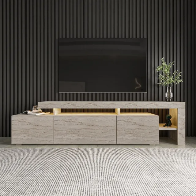 Skye Decor , Tv-standaard, Beliz - Travertine, Gemelamineerde spaanplaat, Travertin, 192 x 37 x 53 cm Travertijn