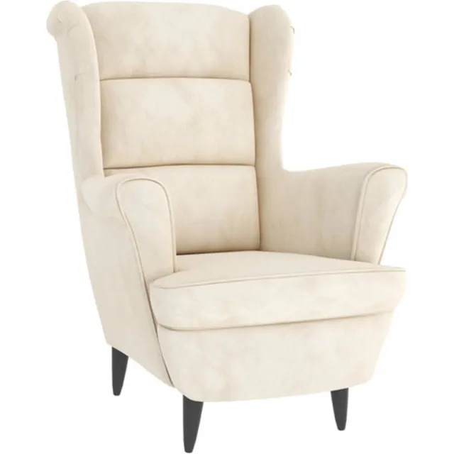 vidaXL Fauteuil - fluweel - crèmewit