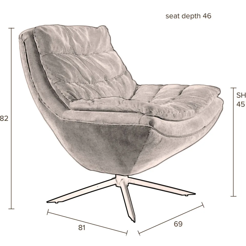 Dutchbone fauteuil Vince beige, foto 2
