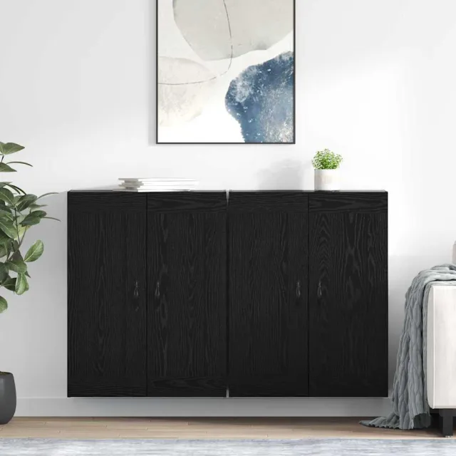 vidaXL Wandkast 2 st Zwart Eiken 69,5 x 34 x 90 cm Bewerkt hout, foto 2