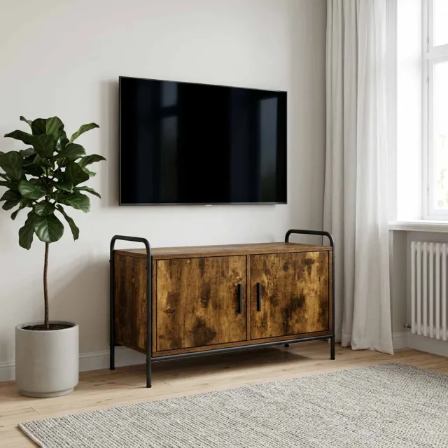 vidaXL Tv-meubel 79,5 x 33 x 50 cm Gerookt eiken Bewerkt hout, foto 2