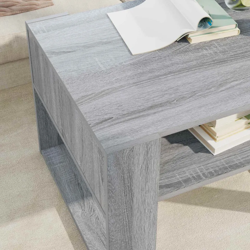 vidaXL Salontafel Grijs Sonoma 66 x 53 x 45 cm Bewerkt hout, foto 4