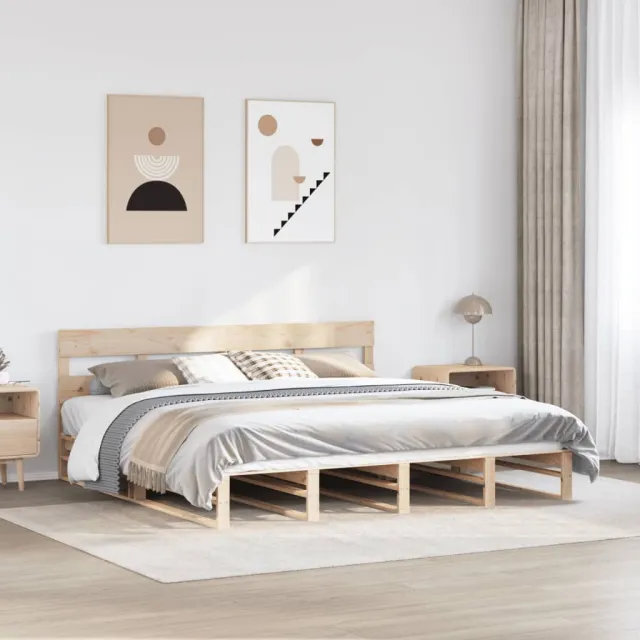 vidaXL Bedframe zonder matras massief grenenhout 200x200 cm Bruin