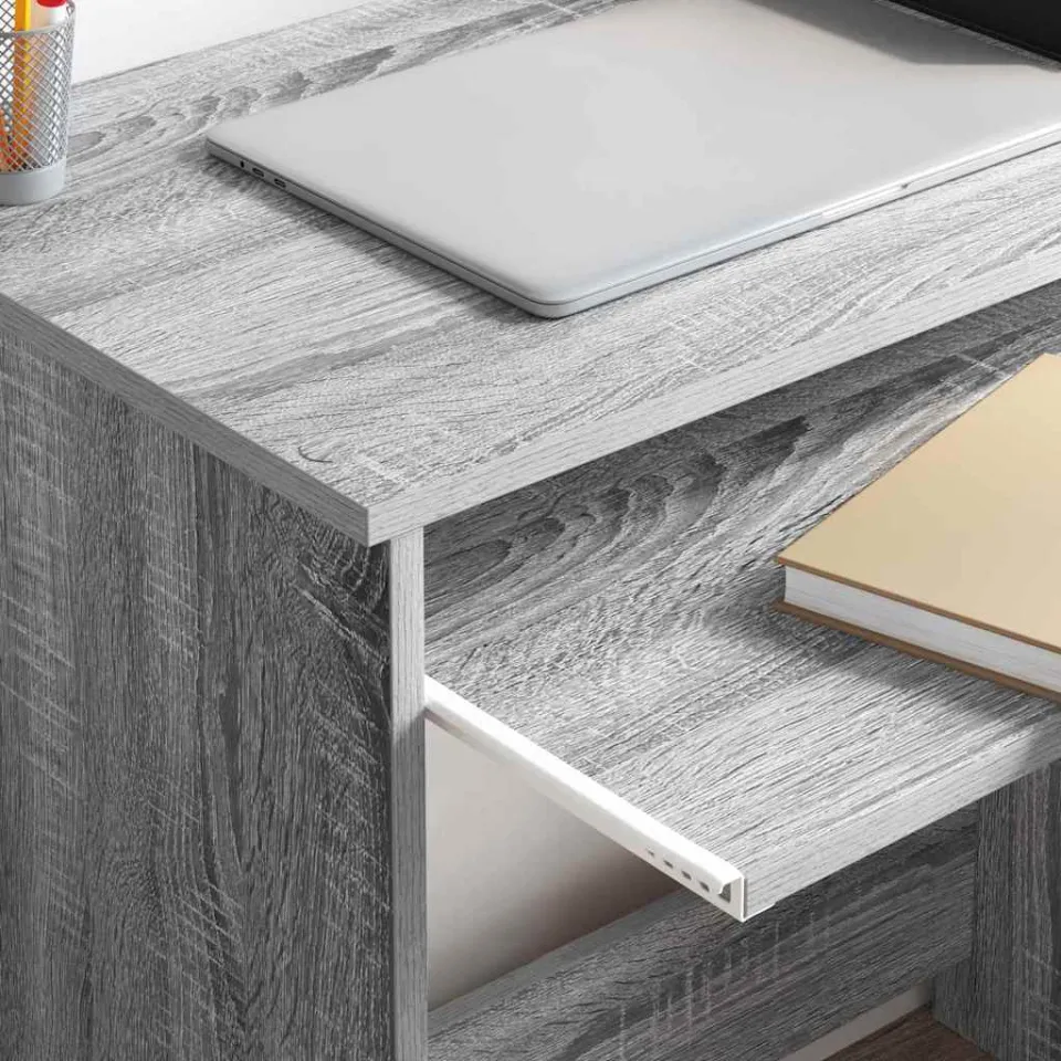 vidaXL Bureau Grijs Sonoma 106 x 41 x 88,5 cm Bewerkt hout, foto 4