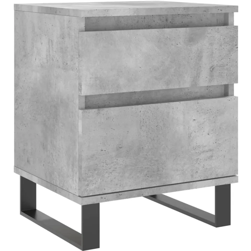 vidaXL Nachtkastje 40x35x50 cm bewerkt hout betongrijs grijs