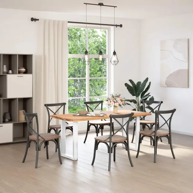 vidaXL Eettafelpoten 2 st U-vormig 50x(72-73) cm staal wit