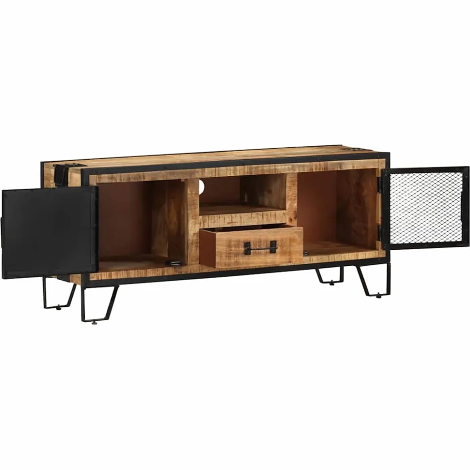 vidaXL Tv-meubel 110x31x46 cm ruw mangohout meerkleurig, foto 2