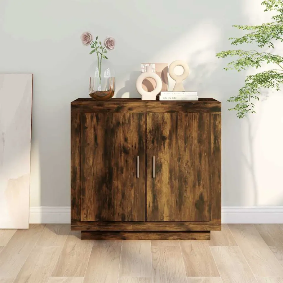 vidaXL Dressoir 80x40x75 cm bewerkt hout gerookt eikenkleurig, foto 3