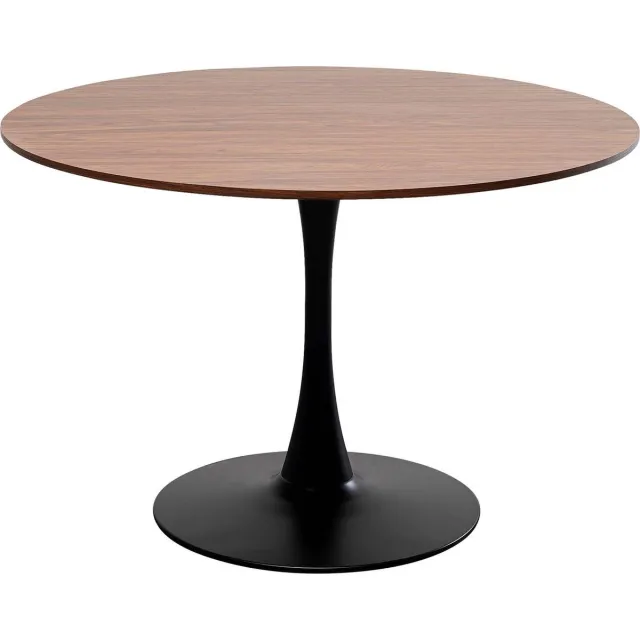 Kare Design Schickeria Ronde Eettafel - 110 X 74 Cm - Walnoot/Zwart Hout